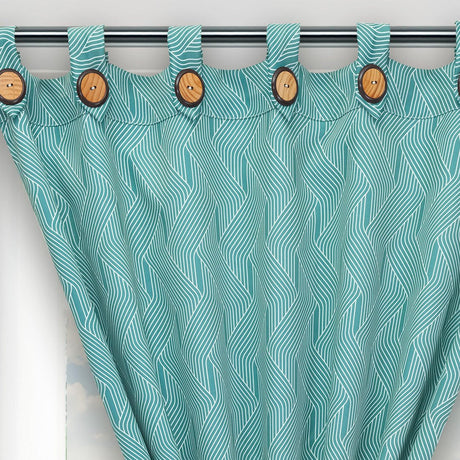 Cortina Blackout Cubista Verde Esmeralda 270x220cm Horizontal Botón - Cortinas y Persianas | Bylmo