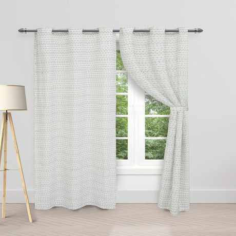 Cortina Macramé Negro 270x220cm Horizontal Argolla - Cortinas y Persianas | Bylmo