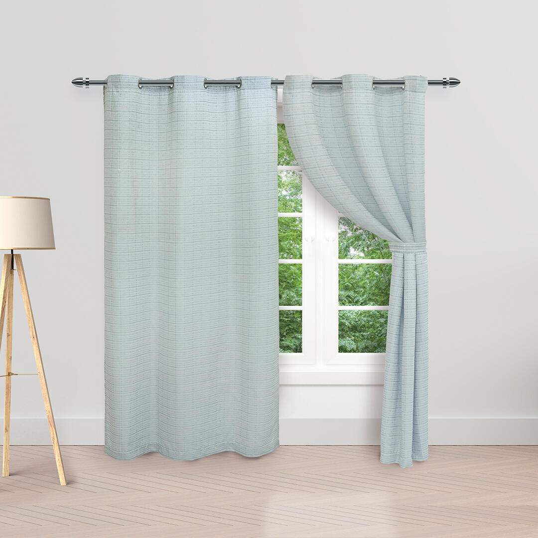 Cortina Ratán Azul 270x220cm Horizontal Argolla - Cortinas y Persianas | Bylmo