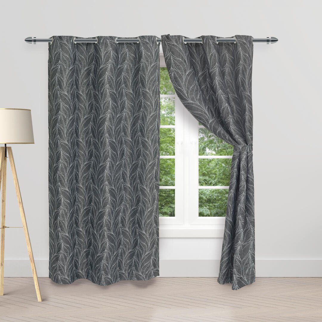 Cortina Acacia Negra 270x220cm Horizontal Argolla - Cortinas y Persianas | Bylmo