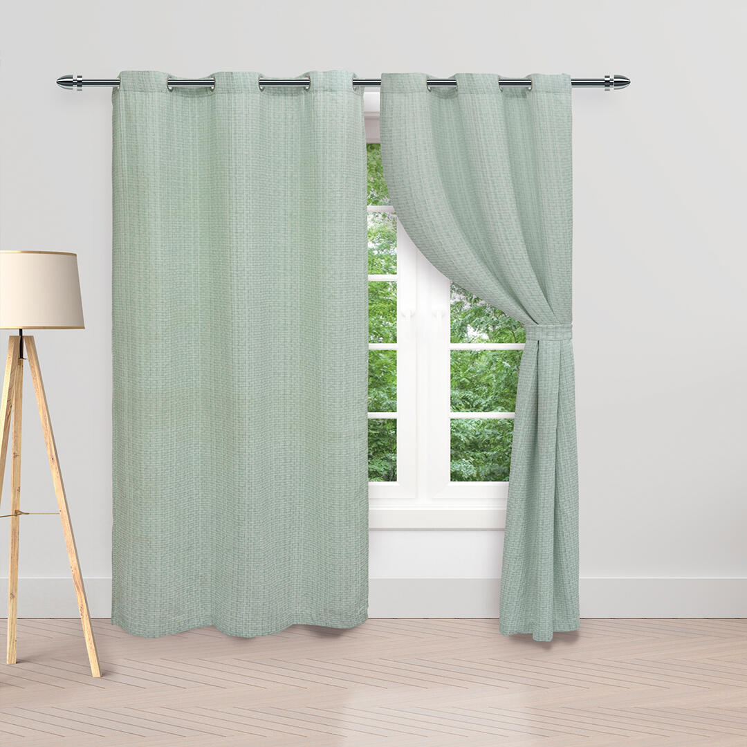 Cortina Yute Verde 270x220cm Horizontal Argolla - Cortinas y Persianas | Bylmo