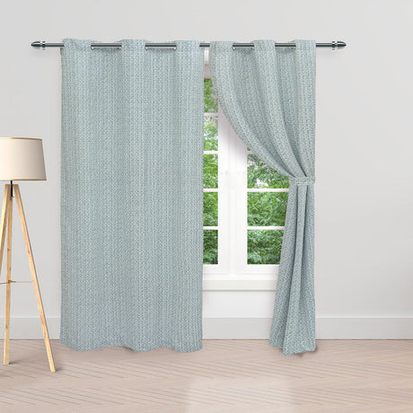 Cortina Yute Azul 270x220cm Horizontal Argolla - Cortinas y Persianas | Bylmo