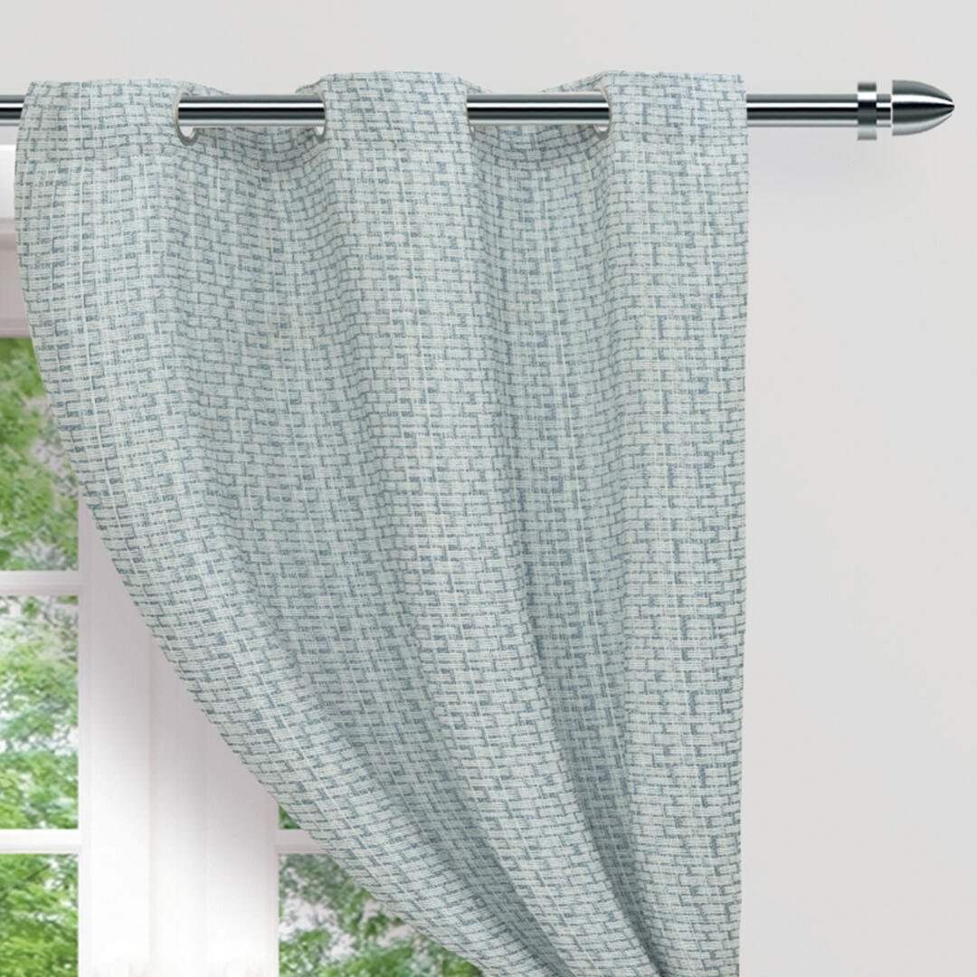 Cortina Yute Azul 270x220cm Horizontal Argolla - Cortinas y Persianas | Bylmo