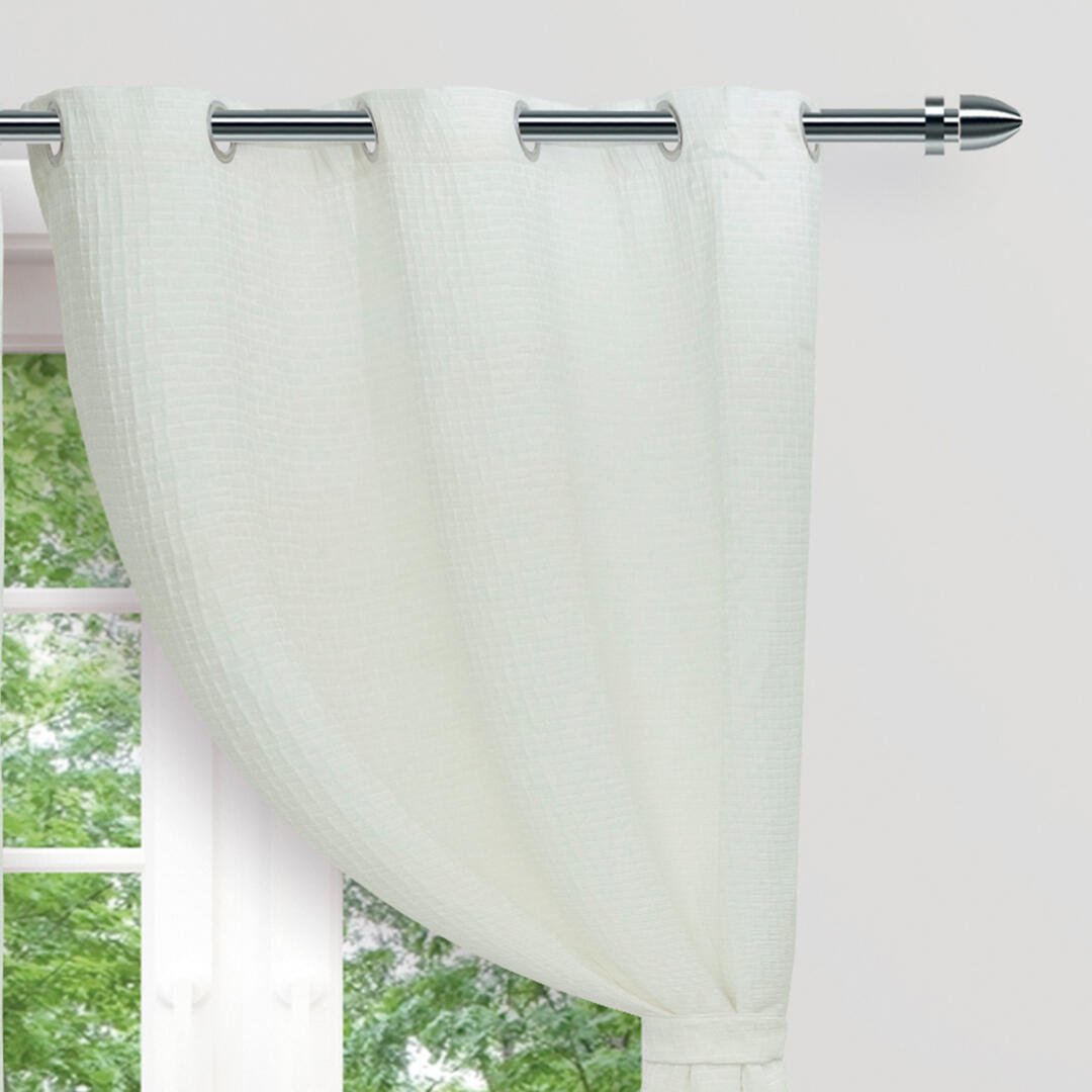Cortina Yute Blanco 270x220cm Horizontal Argolla - Cortinas y Persianas | Bylmo
