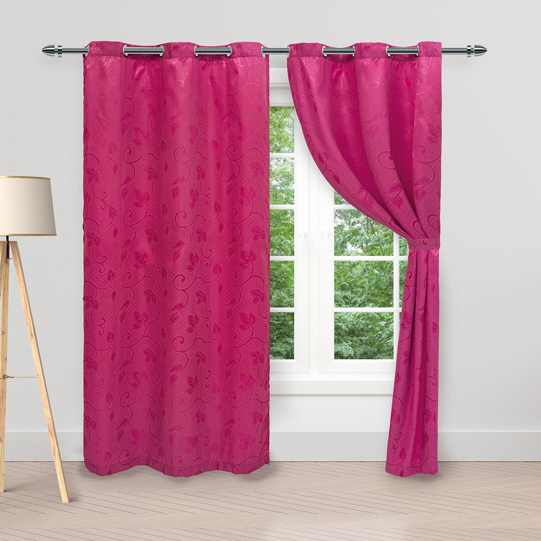 Cortina Pergamino Fucsia 270x220cm Horizontal Argolla - Cortinas y Persianas | Bylmo