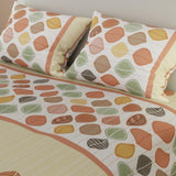 Combo Juego de Sabanas y Cortina Lecanio Amarillo de Otoño Para Cama Doble 140 X 190 Cm - Sabanas | Bylmo