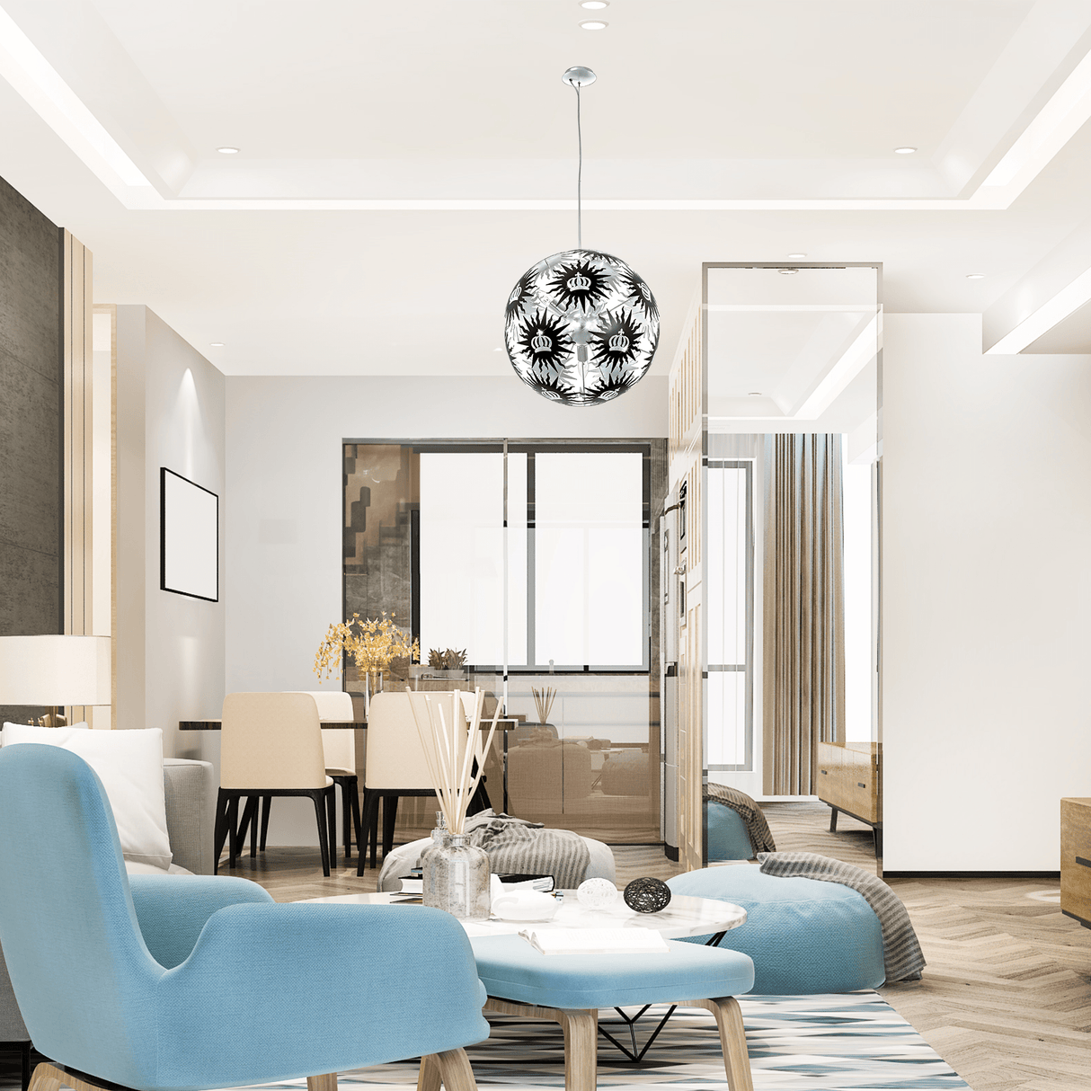 Lámpara Colgante Retro Estilo Acero 53x53x145 - Iluminacion | Bylmo