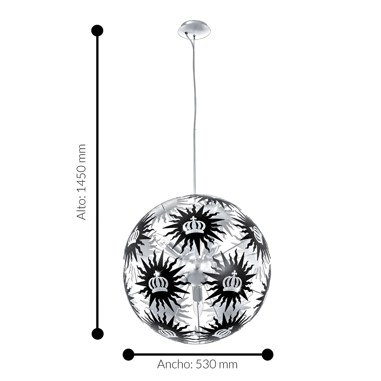 Lámpara Colgante Retro Estilo Acero 53x53x145 - Iluminacion | Bylmo