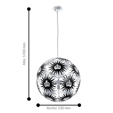 Lámpara Colgante Retro Estilo Acero 53x53x145 - Iluminacion | Bylmo