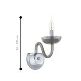 Lámpara de Pared Clásico Gris 1 Luz LED Ajustable 23x12x28cm - Iluminacion | Bylmo