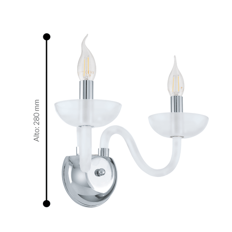 Lámpara de Pared Clásico Gris ACERO 20x32x28cm Diseño Clásico LED - Iluminacion | Bylmo