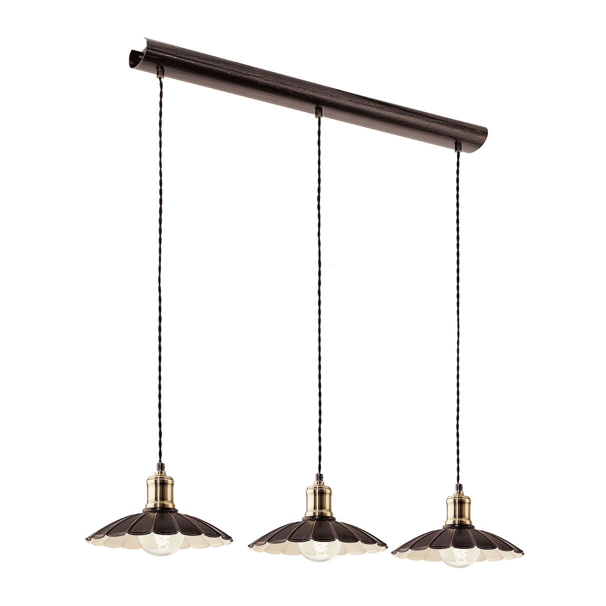 Lámpara Colgante Vintage Negra 3 Luces 25x87x110cm Estilo Industrial - Iluminacion | Bylmo