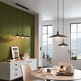 Lámpara Colgante Vintage Negra 3 Luces 25x87x110cm Estilo Industrial - Iluminacion | Bylmo