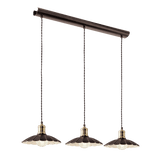 Lámpara Colgante Vintage Negra 3 Luces 25x87x110cm Estilo Industrial - Iluminacion | Bylmo
