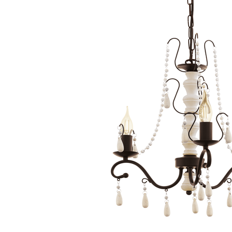 Lámpara Colgante Rústico 3 Luces Café Acero Ajustable 44x44x110cm - Iluminacion | Bylmo