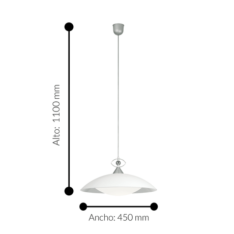 Lámpara Colgante Contemporáneo 45x45x110cm Gris Aluminio Ajustable - Iluminacion | Bylmo