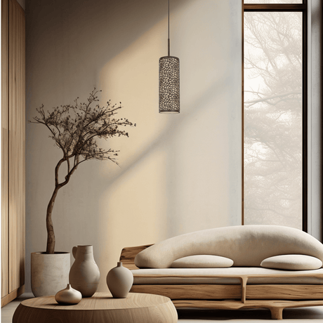 Lámpara Colgante Rústico de Acero 11x11x110cm Café Ajustable - Iluminacion | Bylmo