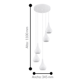 Lámpara Colgante Moderno 35x35x110cm Blanco Ajustable - Iluminacion | Bylmo