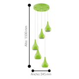 Lámpara Colgante Moderno Verde Cerámica Único 35x5x110 1.85kg - Iluminacion | Bylmo