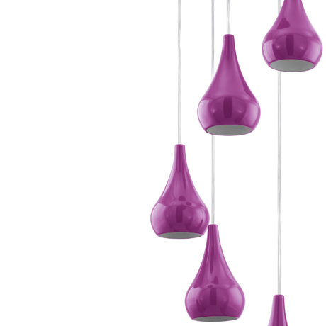 Lámpara Colgante Moderno Morado Cerámica 35x35x110cm 1.8kg - Iluminacion | Bylmo