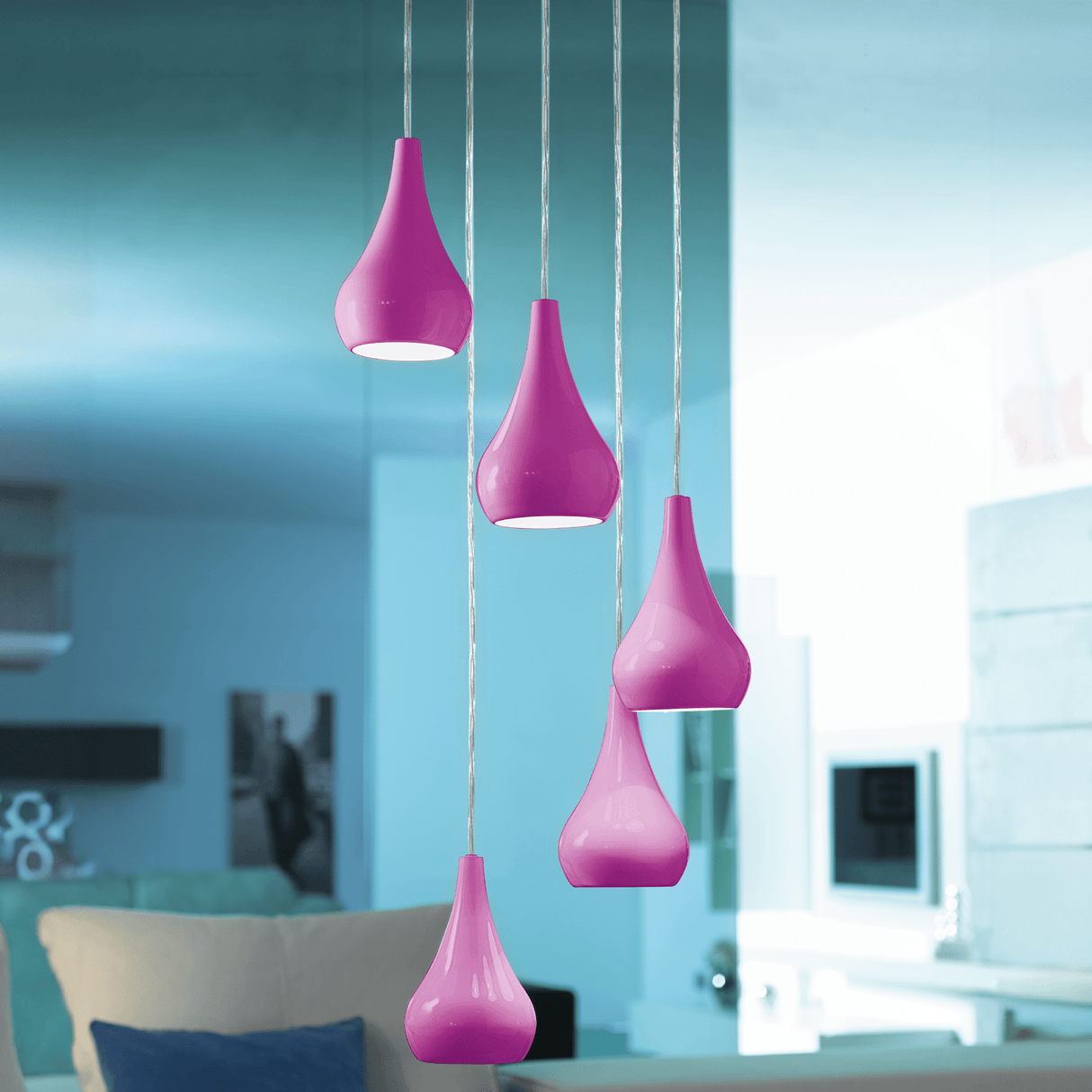 Lámpara Colgante Moderno Morado Cerámica 35x35x110cm 1.8kg - Iluminacion | Bylmo