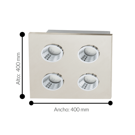 Lámpara de Techo Contemporáneo Gris 4 luces LED 1600 lúmenes - Iluminacion | Bylmo