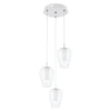 Lámpara Colgante Minimalista 38x38 Blanco Ajustable 110v Led 3 Luces