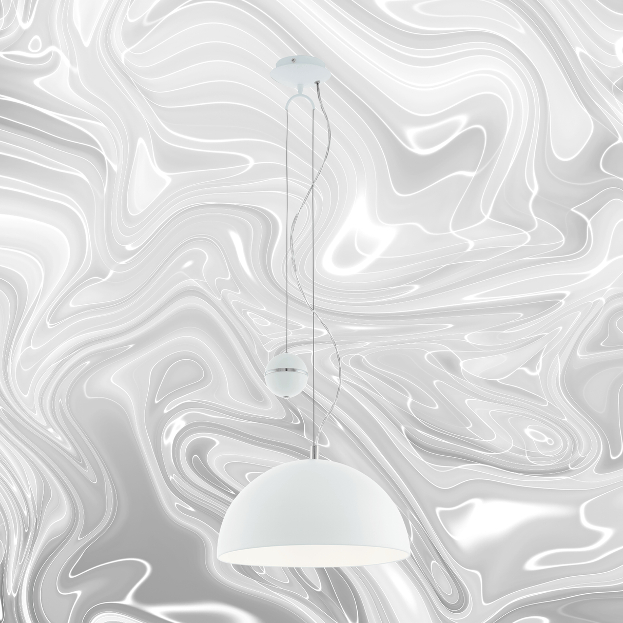 Lámpara Colgante Rústico Blanco 1 Luz Ajustable 38x38x110cm - Iluminacion | Bylmo