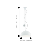 Lámpara Colgante Rústico Blanco 1 Luz Ajustable 38x38x110cm - Iluminacion | Bylmo