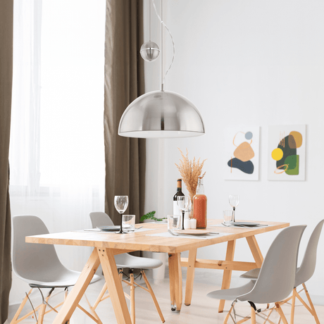 Lámpara Colgante Rústico Gris 38x110cm ACERO Ambiente Ajustable LED - Iluminacion | Bylmo