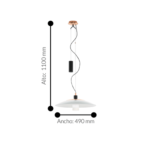 Lámpara Colgante Contemporáneo 49x49x110cm Negro Acero 1100L IP20 - Iluminacion | Bylmo