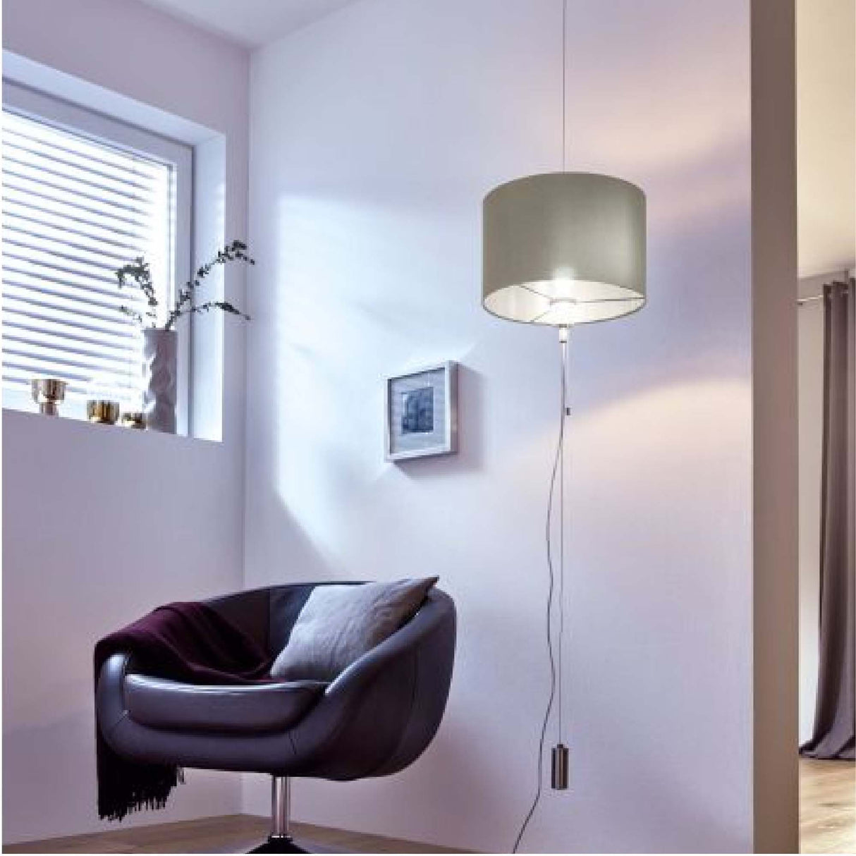 Lámpara Colgante Contemporáneo 1 Luz Gris Acero Ajustable Techo Ambiente LED 110V - Iluminacion | Bylmo