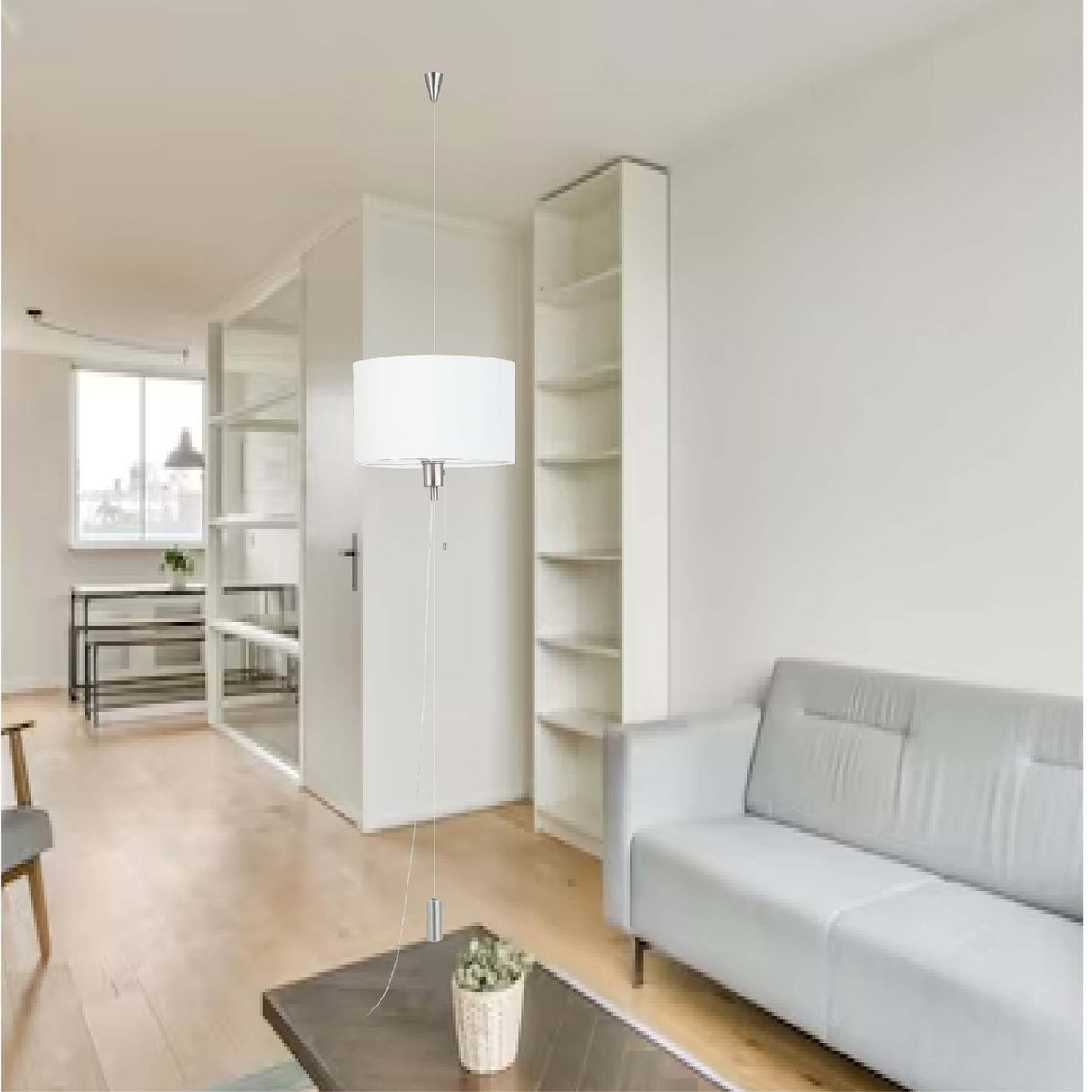 Lámpara Colgante Contemporáneo 35x35x150 Blanco Ajustable - Iluminacion | Bylmo