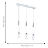 Lámpara Colgante Moderno Gris Acero Ajustable 10x66x110cm - Iluminacion | Bylmo