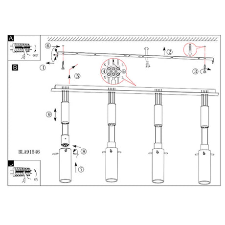 Lámpara Colgante Moderno Gris Acero Ajustable 10x66x110cm - Iluminacion | Bylmo