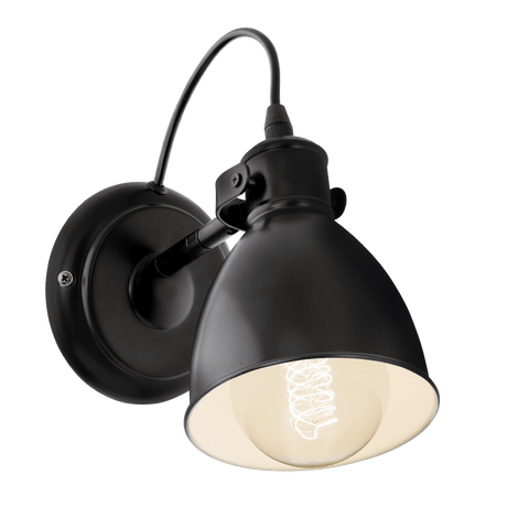 Lámpara de Pared Rústico ACERO 12x19cm Negro 1 Foco - Iluminacion | Bylmo