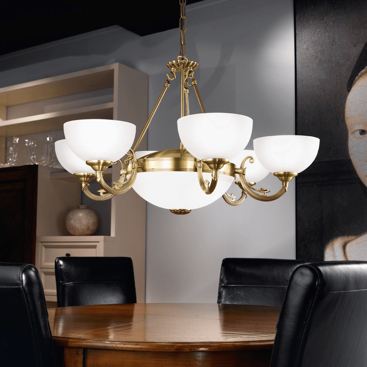 Lámpara Colgante Clásico Dorado 9 luces LED Ajustable 74x74x110 cm - Iluminacion | Bylmo