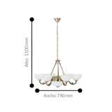 Lámpara Colgante Clásico Dorado 9 luces LED Ajustable 74x74x110 cm - Iluminacion | Bylmo