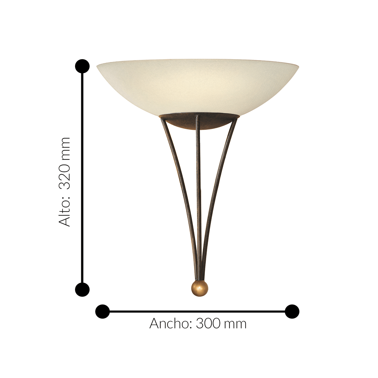 Lámpara de Pared Clásico 1 Luz 30x8x32 Café Acero IP20 - Iluminacion | Bylmo