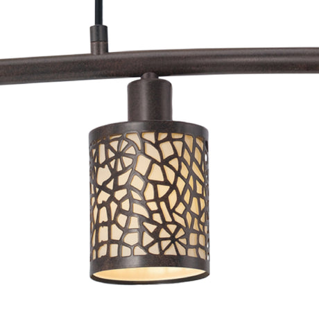 Lámpara Colgante Rústico ACERO 10x68x110cm Café Ajustable IP20 4 Luces - Iluminacion | Bylmo