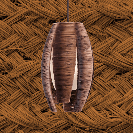 Lámpara Colgante Rústico 1 Luz Café Acero 19x10x110 Ambiente - Iluminacion | Bylmo