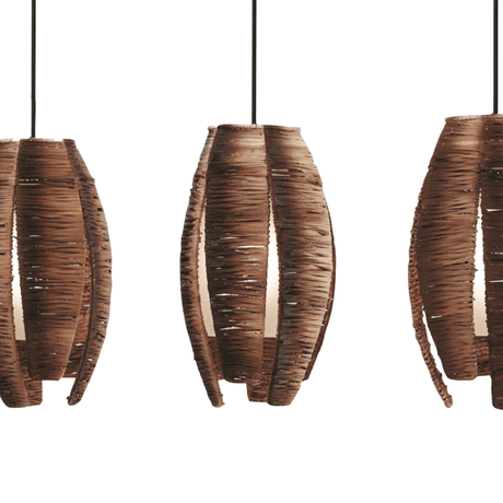 Lámpara Colgante Rústico 3 Luces Café Ajustable 1100 Lúmenes - Iluminacion | Bylmo