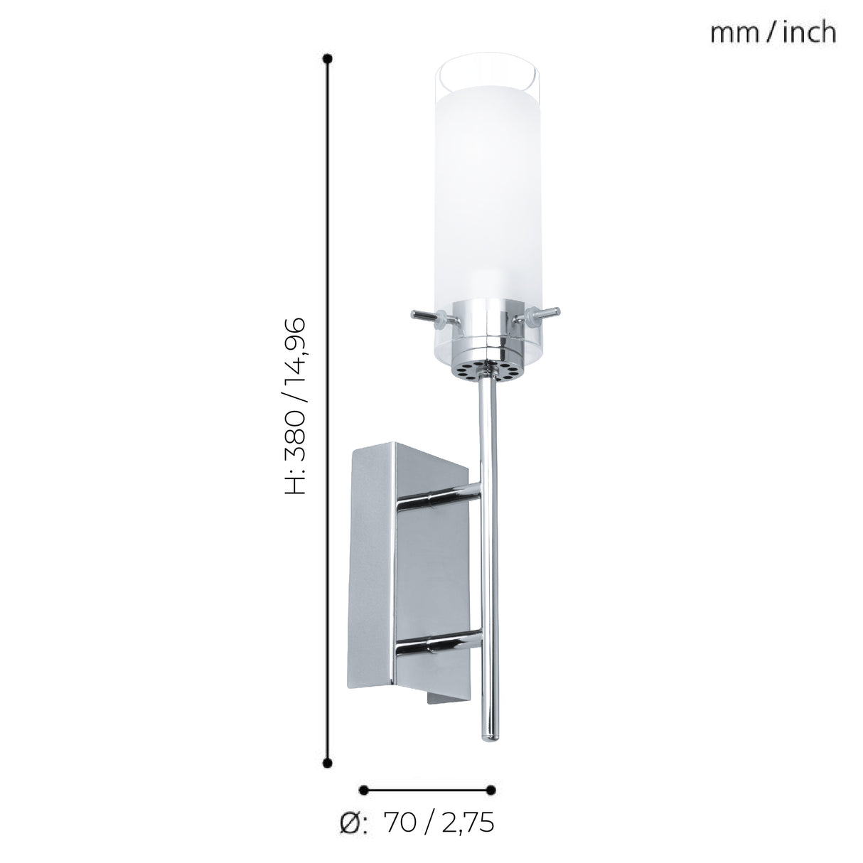 Lámpara de Pared Moderno ACERO Gris Sobrepuesta Ambiente 1 Luz LED - Iluminacion | Bylmo