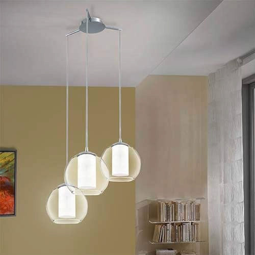 Lámpara Colgante Contemporáneo Gris Acero 3 Luces Ajustable