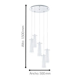 Lámpara Colgante Moderno Gris Acero 50x50x150cm Ambiente Ajustable - Iluminacion | Bylmo