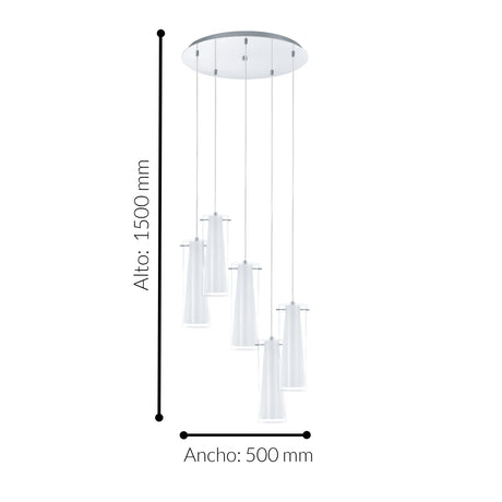 Lámpara Colgante Moderno Gris Acero 50x50x150cm Ambiente Ajustable - Iluminacion | Bylmo