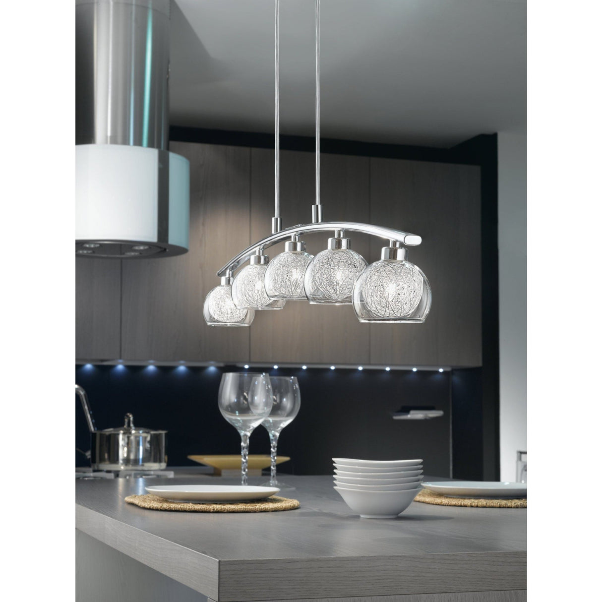 Lámpara Colgante Contemporáneo Gris Acero Ajustable 9x90x110 450 Lúmenes - Iluminacion | Bylmo