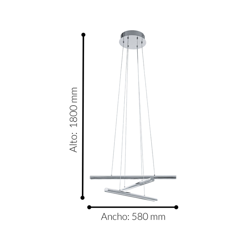 Lámpara Colgante Moderno Gris Acero 3 Luces Ajustable