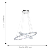 Lámpara Colgante Moderno Gris Acero 2 Luces Ajustable LED 67x90x150cm - Iluminacion | Bylmo