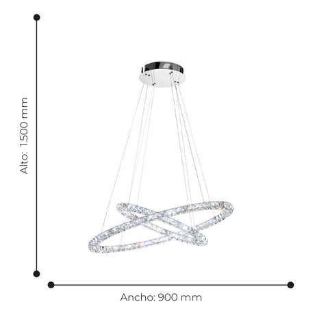 Lámpara Colgante Moderno Gris Acero 2 Luces Ajustable LED 67x90x150cm - Iluminacion | Bylmo